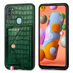 Funda Lujo Cuero Carcasa S01D para Samsung Galaxy A11 Verde