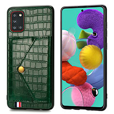 Funda Lujo Cuero Carcasa S01D para Samsung Galaxy A31 Verde