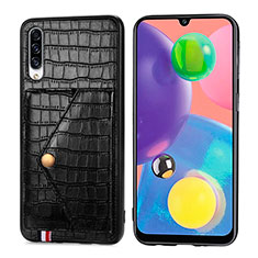 Funda Lujo Cuero Carcasa S01D para Samsung Galaxy A70S Negro