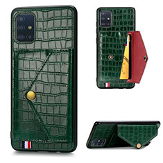 Funda Lujo Cuero Carcasa S01D para Samsung Galaxy M40S Verde