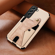 Funda Lujo Cuero Carcasa S01D para Samsung Galaxy S25 5G Oro