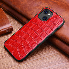 Funda Lujo Cuero Carcasa S02 para Apple iPhone 13 Mini Rojo