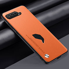 Funda Lujo Cuero Carcasa S02 para Asus ROG Phone 5 Pro Naranja