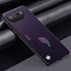 Funda Lujo Cuero Carcasa S02 para Asus ROG Phone 7 Morado