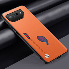 Funda Lujo Cuero Carcasa S02 para Asus ROG Phone 7 Naranja