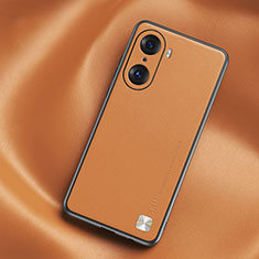 Funda Lujo Cuero Carcasa S02 para Huawei Honor 60 Pro 5G Naranja