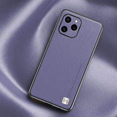 Funda Lujo Cuero Carcasa S02 para Huawei Honor 60 SE 5G Purpura Claro