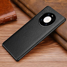 Funda Lujo Cuero Carcasa S02 para Huawei Mate 40 Negro