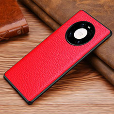 Funda Lujo Cuero Carcasa S02 para Huawei Mate 40E 4G Rojo