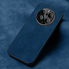 Funda Lujo Cuero Carcasa S02 para Huawei Mate 50 Azul