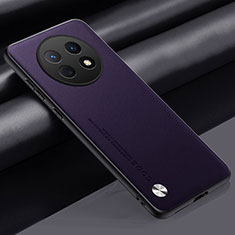 Funda Lujo Cuero Carcasa S02 para Huawei Nova Y91 Morado