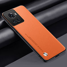 Funda Lujo Cuero Carcasa S02 para OnePlus 10R 5G Naranja