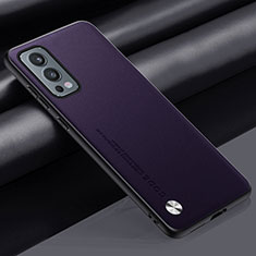 Funda Lujo Cuero Carcasa S02 para OnePlus Nord 2 5G Morado