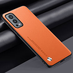 Funda Lujo Cuero Carcasa S02 para OnePlus Nord 2 5G Naranja