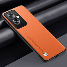 Funda Lujo Cuero Carcasa S02 para Oppo A2 5G Naranja