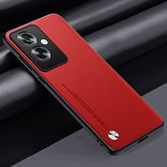 Funda Lujo Cuero Carcasa S02 para Oppo A2 5G Rojo