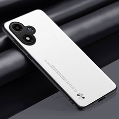 Funda Lujo Cuero Carcasa S02 para Oppo A2m 5G Blanco