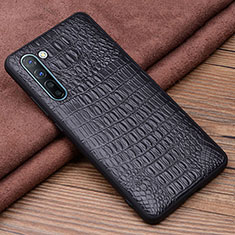 Funda Lujo Cuero Carcasa S02 para Oppo F15 Negro