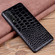 Funda Lujo Cuero Carcasa S02 para Oppo Find X2 Negro