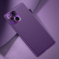 Funda Lujo Cuero Carcasa S02 para Oppo Find X3 Pro 5G Morado