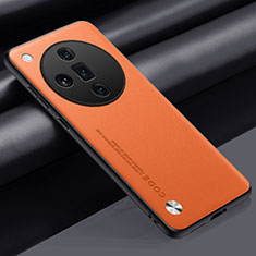 Funda Lujo Cuero Carcasa S02 para Oppo Find X7 Ultra 5G Naranja