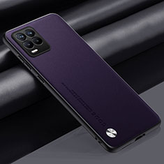 Funda Lujo Cuero Carcasa S02 para Realme 8 4G Morado