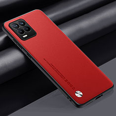 Funda Lujo Cuero Carcasa S02 para Realme 8 Pro Rojo