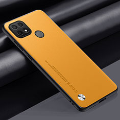 Funda Lujo Cuero Carcasa S02 para Realme C21Y Amarillo