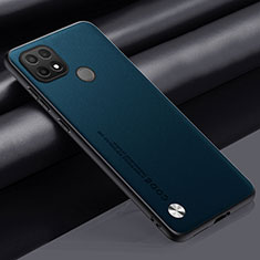 Funda Lujo Cuero Carcasa S02 para Realme C25Y India Cian