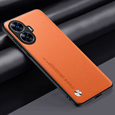 Funda Lujo Cuero Carcasa S02 para Realme C55 Naranja