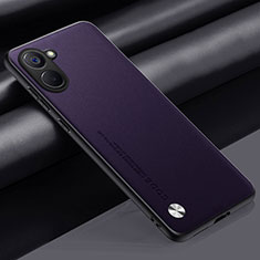 Funda Lujo Cuero Carcasa S02 para Realme V30t 5G Morado