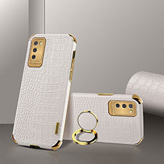 Funda Lujo Cuero Carcasa S02 para Samsung Galaxy F02S SM-E025F Blanco