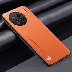 Funda Lujo Cuero Carcasa S02 para Vivo X90 5G Naranja