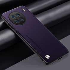 Funda Lujo Cuero Carcasa S02 para Vivo X90 Pro+ Plus 5G Morado