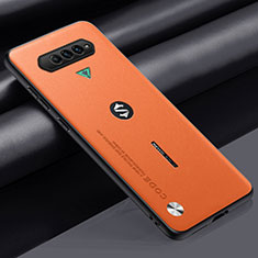 Funda Lujo Cuero Carcasa S02 para Xiaomi Black Shark 4 Pro 5G Naranja