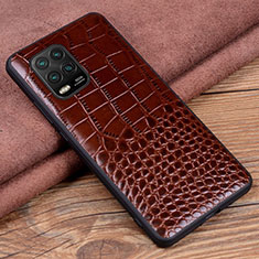 Funda Lujo Cuero Carcasa S02 para Xiaomi Mi 10 Lite Marron