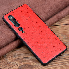 Funda Lujo Cuero Carcasa S02 para Xiaomi Mi 10 Rojo