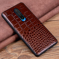 Funda Lujo Cuero Carcasa S02 para Xiaomi Redmi K30 5G Marron