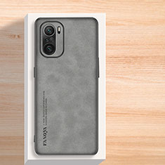 Funda Lujo Cuero Carcasa S02 para Xiaomi Redmi K40 Pro+ Plus 5G Gris