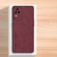 Funda Lujo Cuero Carcasa S02 para Xiaomi Redmi K40S 5G Rojo