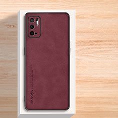 Funda Lujo Cuero Carcasa S02 para Xiaomi Redmi Note 10 5G Rojo