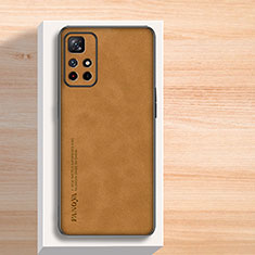 Funda Lujo Cuero Carcasa S02 para Xiaomi Redmi Note 11 5G Marron