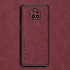 Funda Lujo Cuero Carcasa S02 para Xiaomi Redmi Note 9 5G Rojo