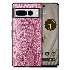 Funda Lujo Cuero Carcasa S02D para Google Pixel 7 Pro 5G Rosa Roja