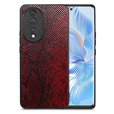 Funda Lujo Cuero Carcasa S02D para Huawei Honor 80 5G Rojo