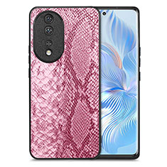 Funda Lujo Cuero Carcasa S02D para Huawei Honor 80 5G Rosa