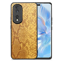 Funda Lujo Cuero Carcasa S02D para Huawei Honor 80 Pro Flat 5G Amarillo