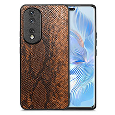 Funda Lujo Cuero Carcasa S02D para Huawei Honor 80 Pro Flat 5G Marron