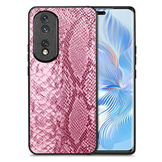 Funda Lujo Cuero Carcasa S02D para Huawei Honor 80 Pro Flat 5G Rosa