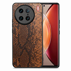 Funda Lujo Cuero Carcasa S02D para Vivo X90 Pro 5G Marron